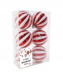 Ribbed Baubles 60Mm 6Pk Glitter