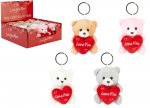 Love You More Mini Heart Bear Keyring 9CM