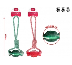 Christmas Festive Rubber & Rope Sweet Dog Toy