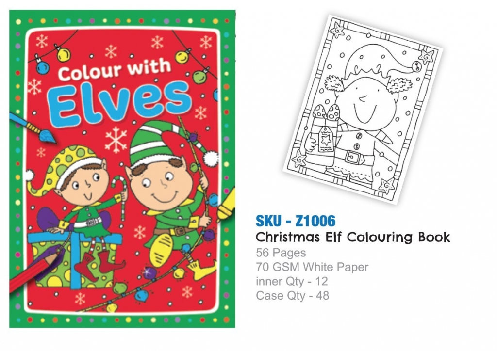 A4 Christmas Elf Colouring Book ( VAT ZERO ) - Click Image to Close