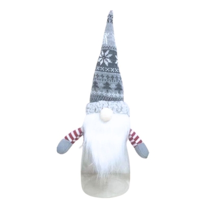 Grey 10" Nordic Reindeer Gonk Christmas Candy Jar