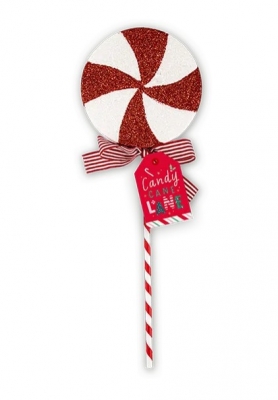 Candy Stripe Glitter Lollipop Decoration 38cm