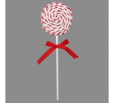 9.5 X 30cm Candy String Lollipop White/Red