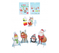 Christmas Make Your Own Mosaic Characters 4-Piece Craft Set