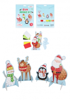 Christmas Make Your Own Mosaic Characters 4-Piece Craft Set
