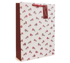 Christmas Gift Bag Robin Pattern Ex Large( 32 X 44 X11cm)