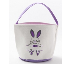 EASTER COTTON BUCKET WITH PURPLE BUNNY
