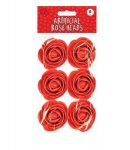 VALENTINE'S DAY ARTIFICIAL ROSE HEADS 6PACK
