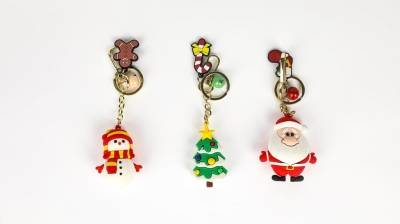 Christmas Keyring With Pendent Mix
