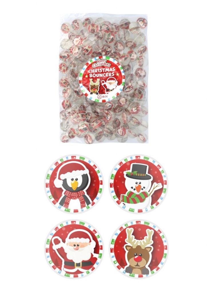 Christmas Bouncy Balls / Jet Balls (3.3cm) X 100 - Click Image to Close
