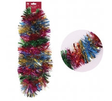 Christmas Tinsel Xmas 2m Fine Cut Multi Coloured