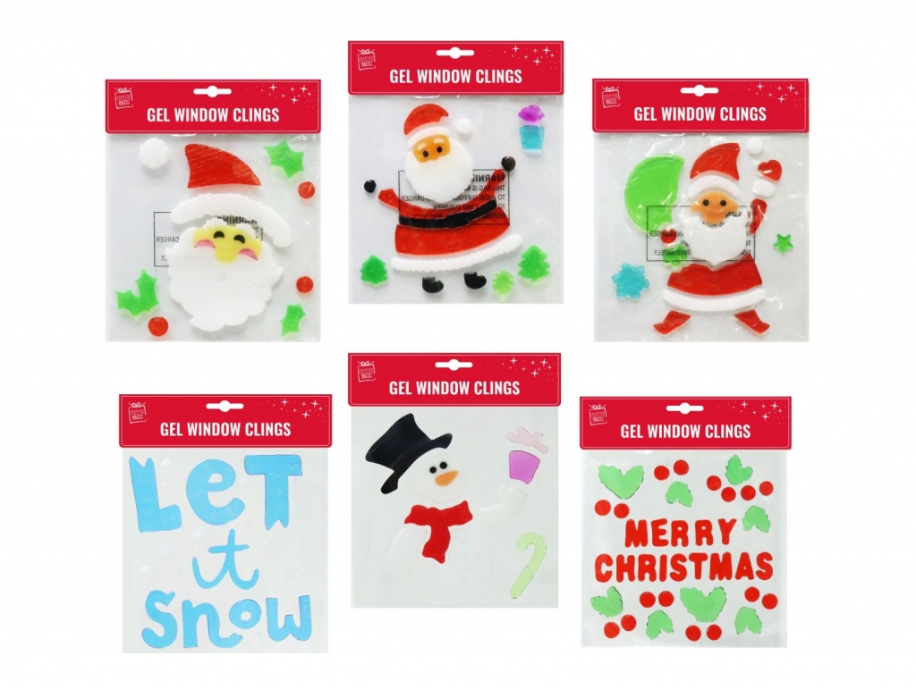 Christmas Gel Window Stickers 20cm - Click Image to Close