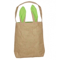 EASTER JUTE BAG WITH GREEN EARS