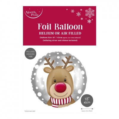 Reindeer Head 18" Foil Balloon