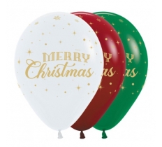 Sempertex 12" Merry Christmas Gold Latex Balloons 25 Pack