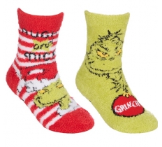 Child Grinch Cosy Socks 1 Pair Assorted Sizes
