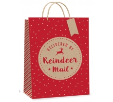 Red Kraft Reindeer Mail Large Size ( 26 X 32 X 12cm)