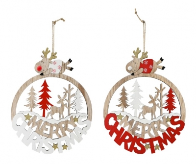 Christmas Merry Christmas Plaque With Reindeer