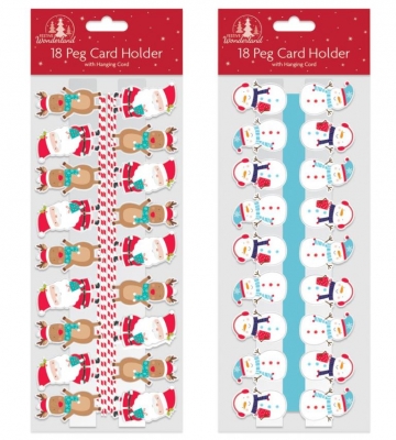 Christmas Card Holders Character Peg