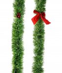 TINSEL GREEN CHUNKY BERRY OR BOWS 2.4m