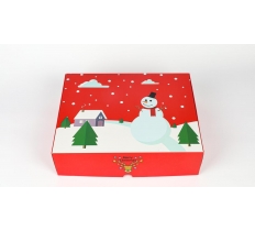 Snowman Red Gift Box Small 24 x 20 x 7cm
