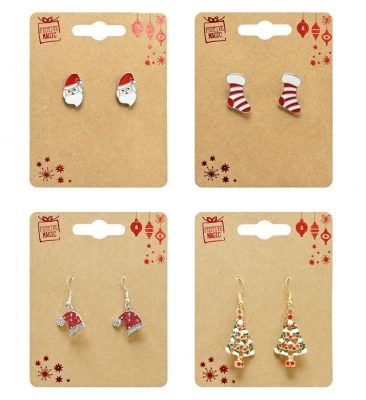 Christmas Novelty Earrings ( Assorted Designs )