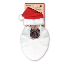 Christmas Pet -Dog Hat & Beard