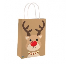 Reindeer Christmas Paper Party Bag With Handles