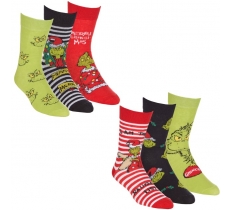Grinch Design Socks 3pack Adult