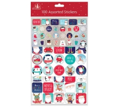 Christmas Assorted Stickers 100 Pack