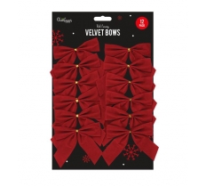 Top Seller Red Velvet Christmas Bows - 12 Pack