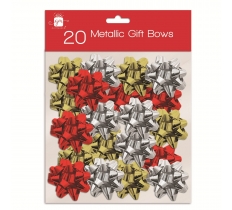 Christmas Metallic Gift Bows Pack Of 20