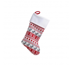 Deluxe Plush Red Classic Knitted Stocking 40cm X 25cm