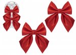 Shiny Fabric Bow 12cm X 13cm Red 2pc