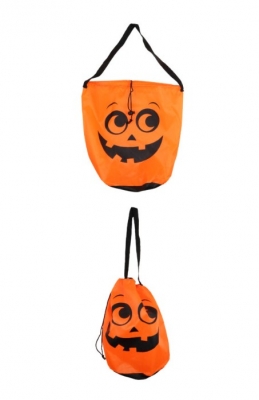 Orange Pumpkin Halloween Bag with Drawstring (22cm x 35cm)