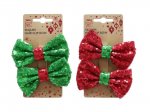 Hair Clip Sequin Bow ( Assorted Colours )