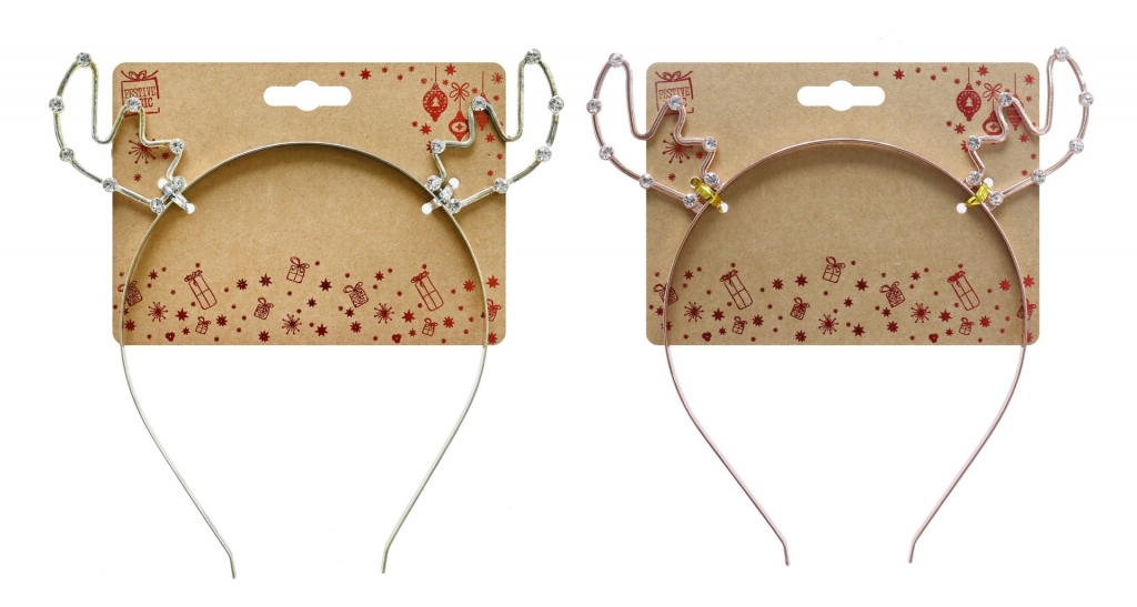 Headband Metal Antlers With Diamantes Assorted - Click Image to Close