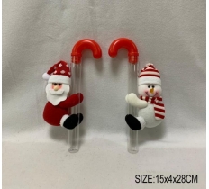 Santa / Snowman Christmas 11" Candy Cane