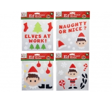 Elf Gel Window Stickers 20cm X 20cm ( Assorted Designs )