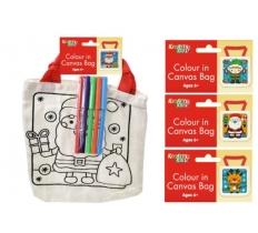 Christmas Colour Your Own Canvas Bag