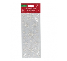 Silver Glitter Snowflake Stickers