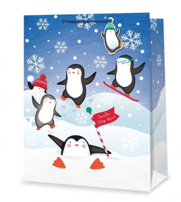 Christmas Gift Bag Kids Penguin Ex Large