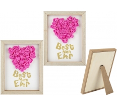 Best Mum/nan Ever Framed Foam Rose Heart 20cm X 15cm
