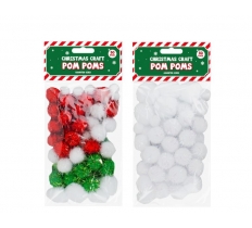 Christmas Craft Pom Pom 50Pack