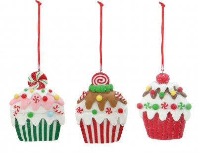 Christmas Hanging Cupcake Deco 19cm