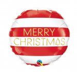Christmas 18" Round Red & White Stripes Balloon