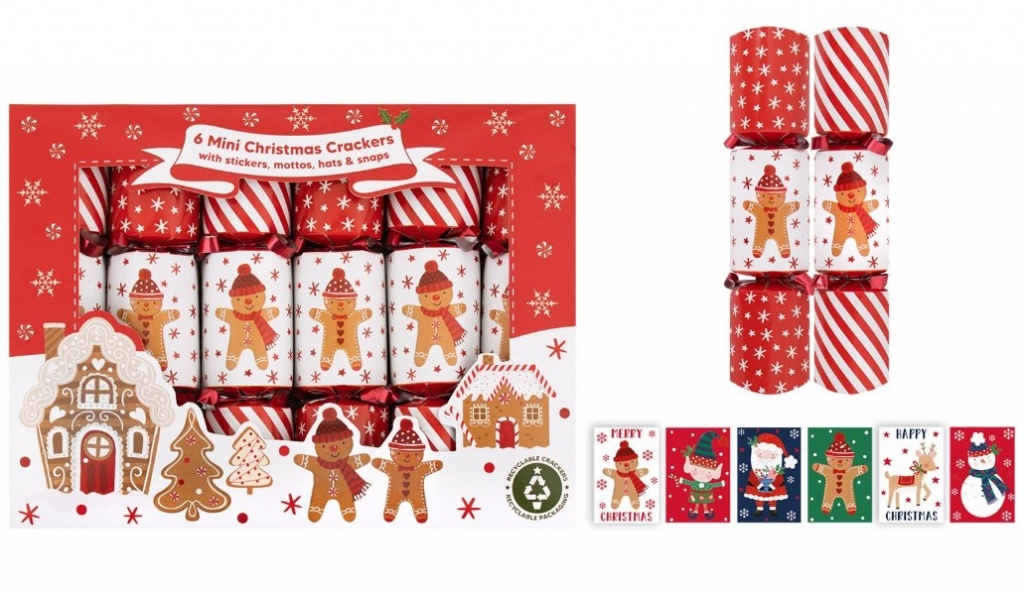 Christmas 6 Mini 6" Crackers Gingerbread - Click Image to Close