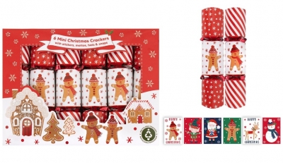 Christmas 6 Mini 6" Crackers Gingerbread