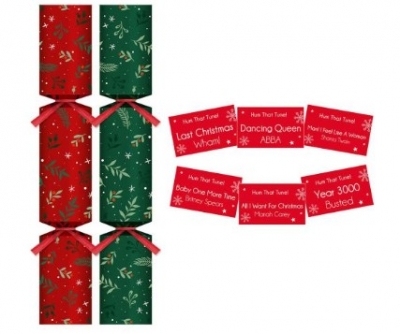 Christmas 50 X 11" Eco Red & Green Holly Cracker (38p each)