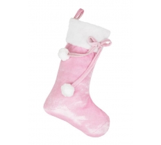 Baby Pink Pom Pom Stocking 40 X25cm